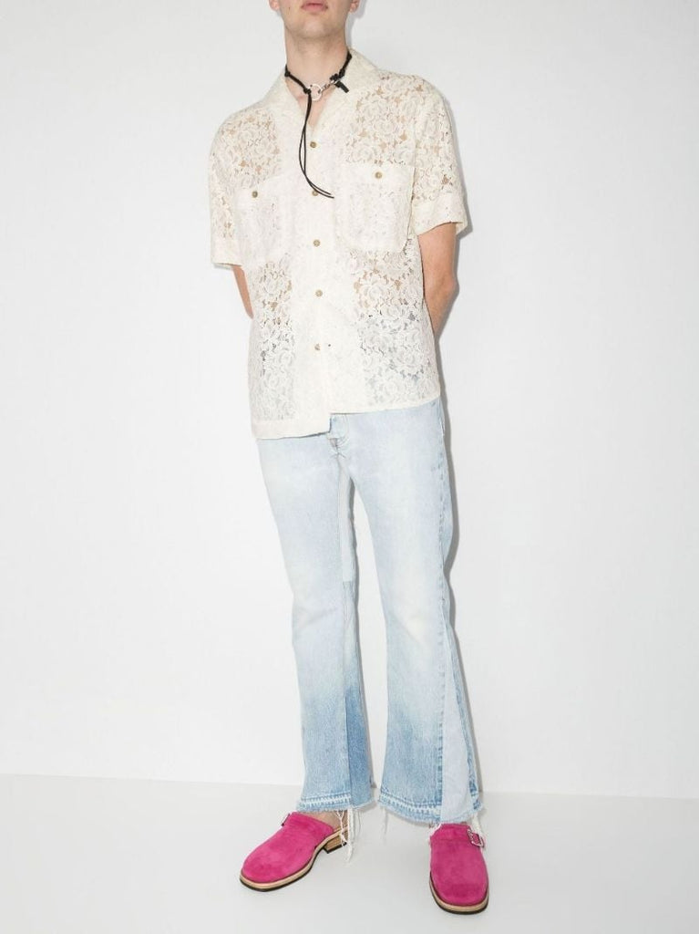 Fline Short Sleeve Lace Shirt