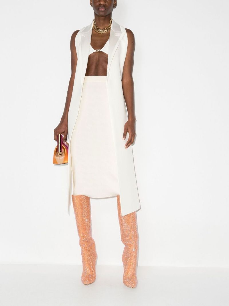 White High Waist Midi Skirt