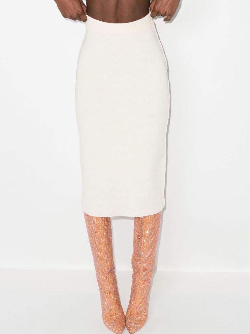 White High Waist Midi Skirt