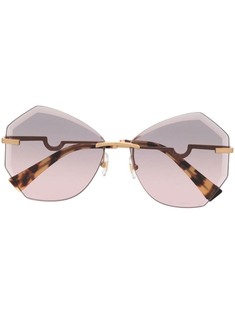 Pink Scenique Geometric Frame Sunglasses
