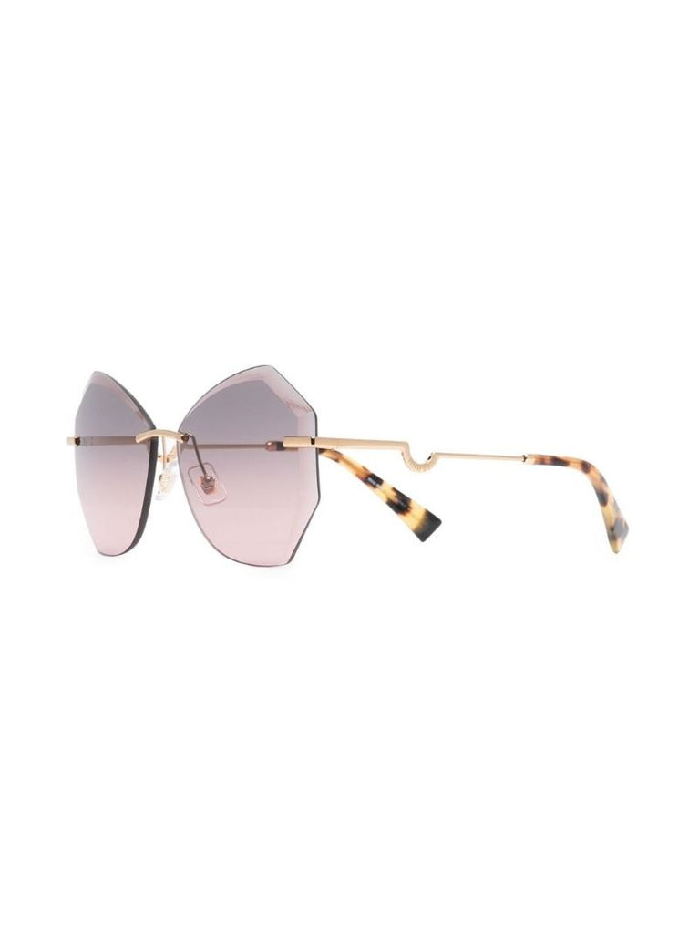 Pink Scenique Geometric Frame Sunglasses