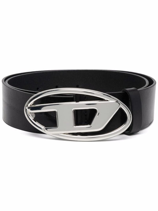 Black D Logo Leather Belt