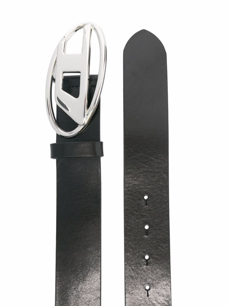 Black D Logo Leather Belt