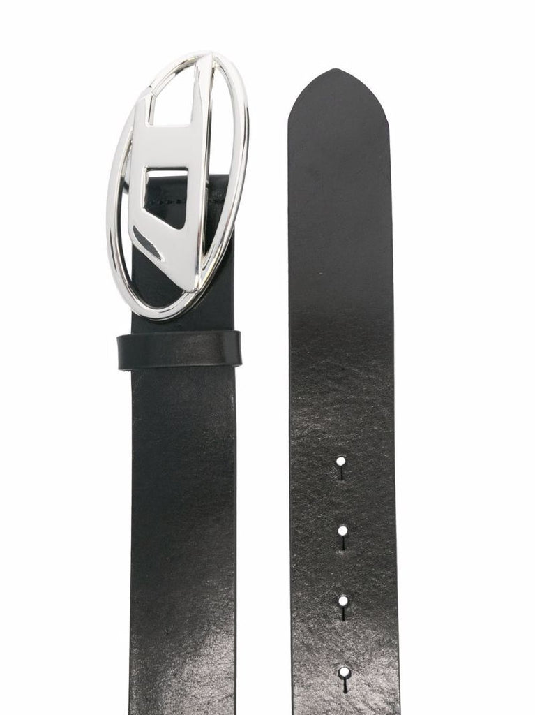 Black D Logo Leather Belt