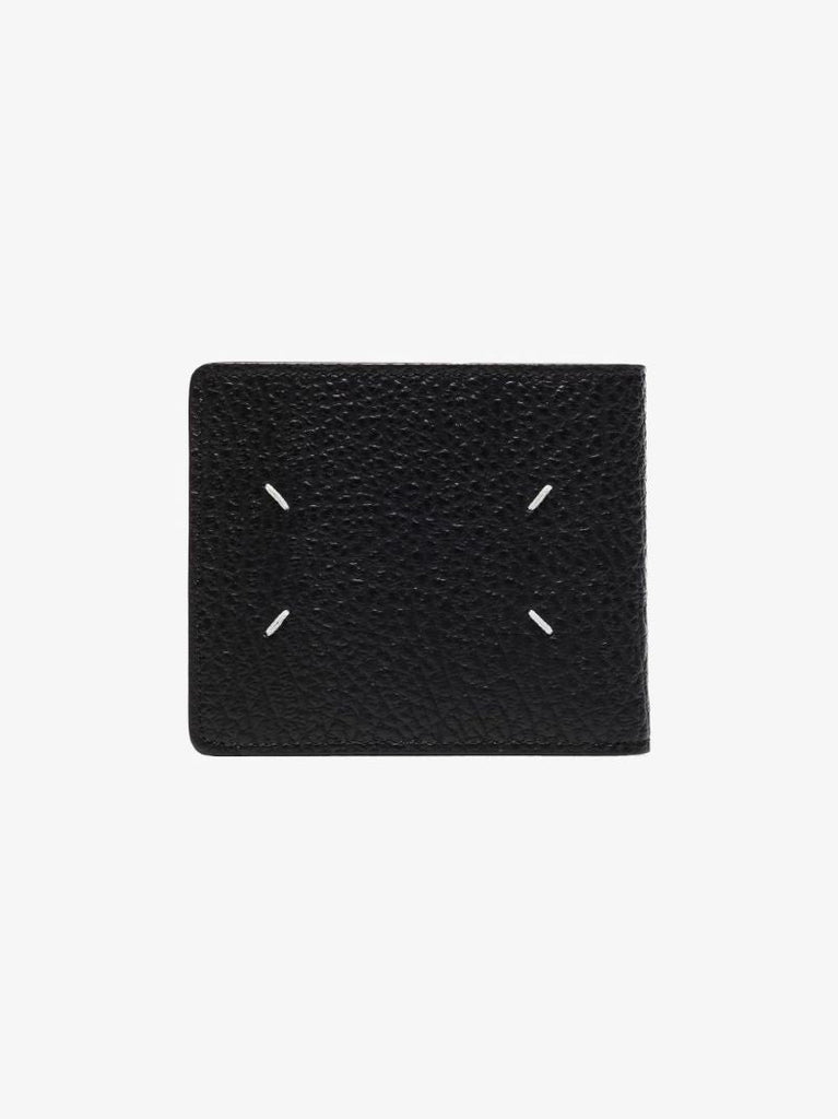 Black Four-stitch Leather Wallet