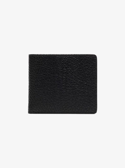 Black Four-stitch Leather Wallet