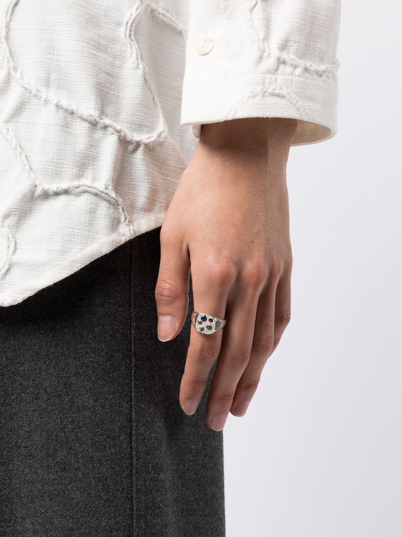 Sterling Silver Hanging Basket Sapphire Ring