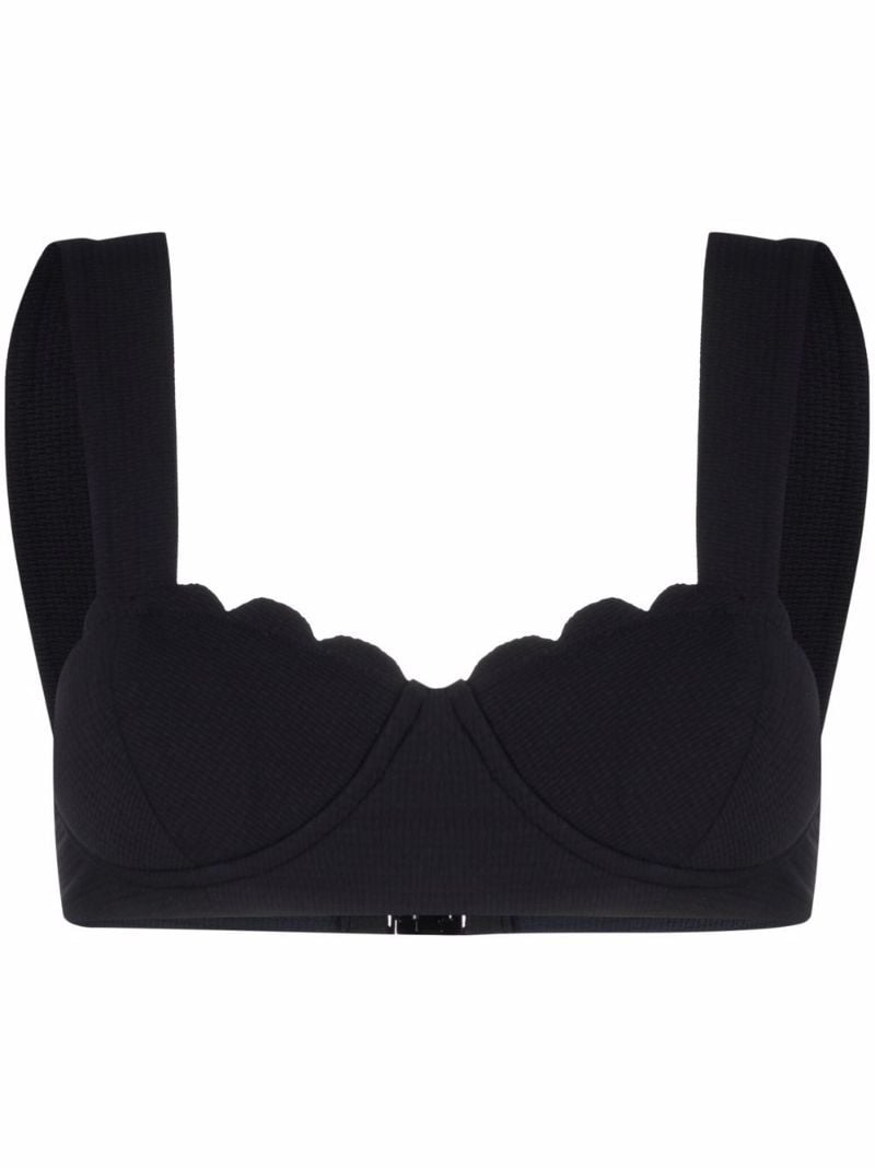 Black North Scalloped Bikini Top