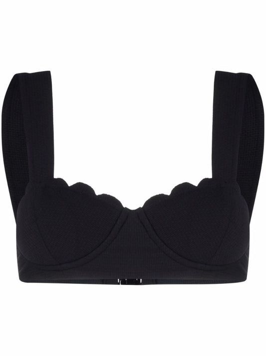 Black North Scalloped Bikini Top