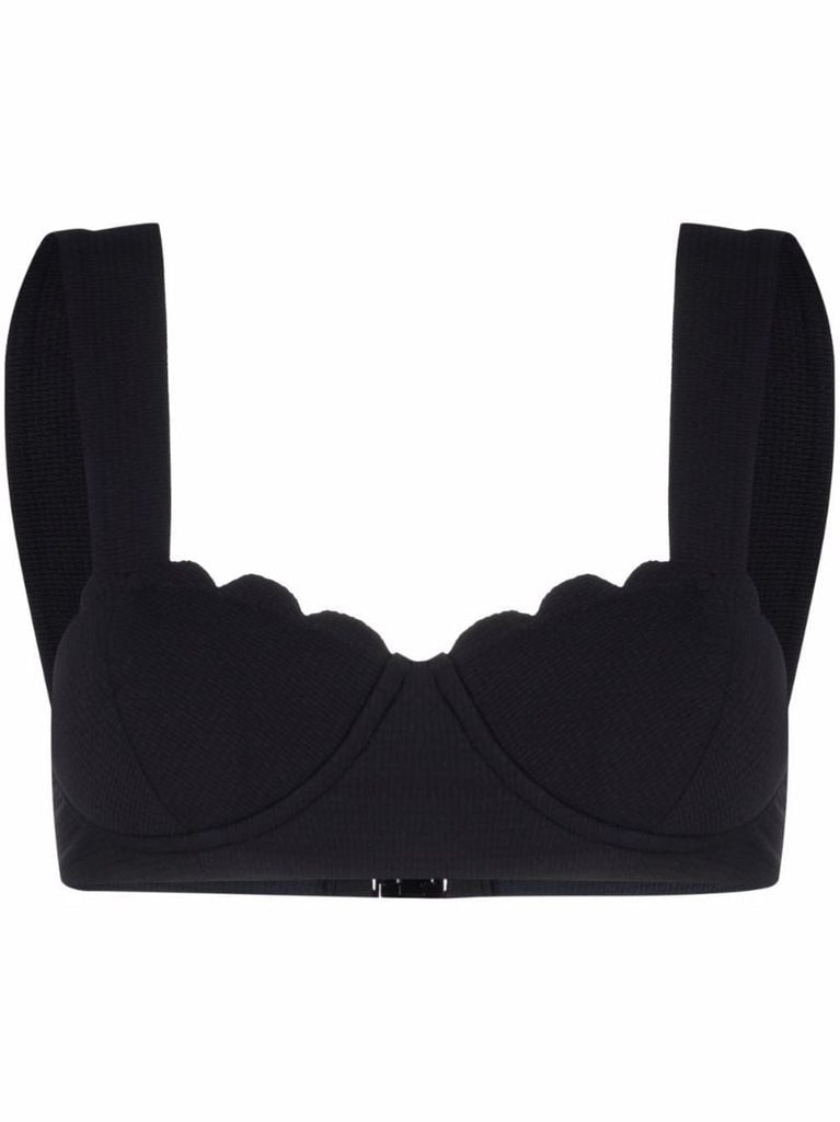 Black North Scalloped Bikini Top