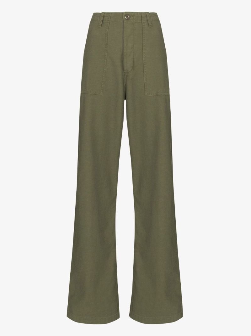 Low-rise Wide Leg Cotton Trousers