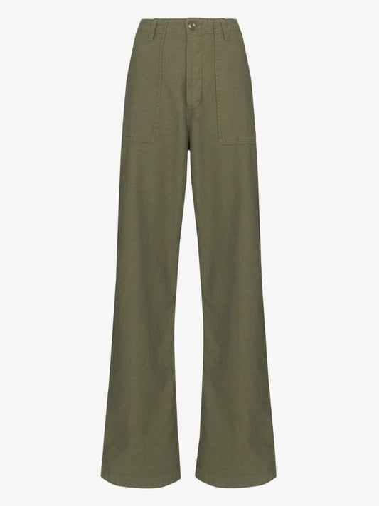 Low-rise Wide Leg Cotton Trousers