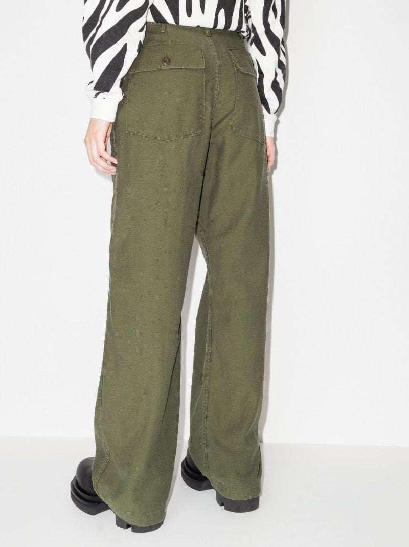 Low-rise Wide Leg Cotton Trousers