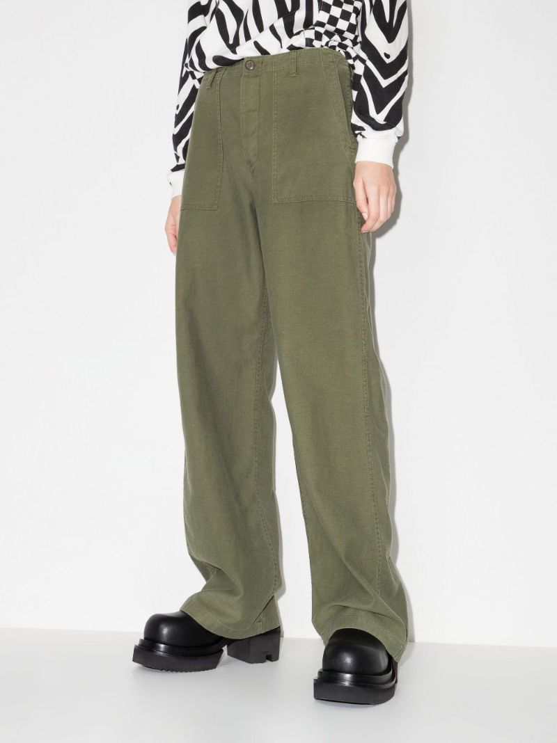 Low-rise Wide Leg Cotton Trousers