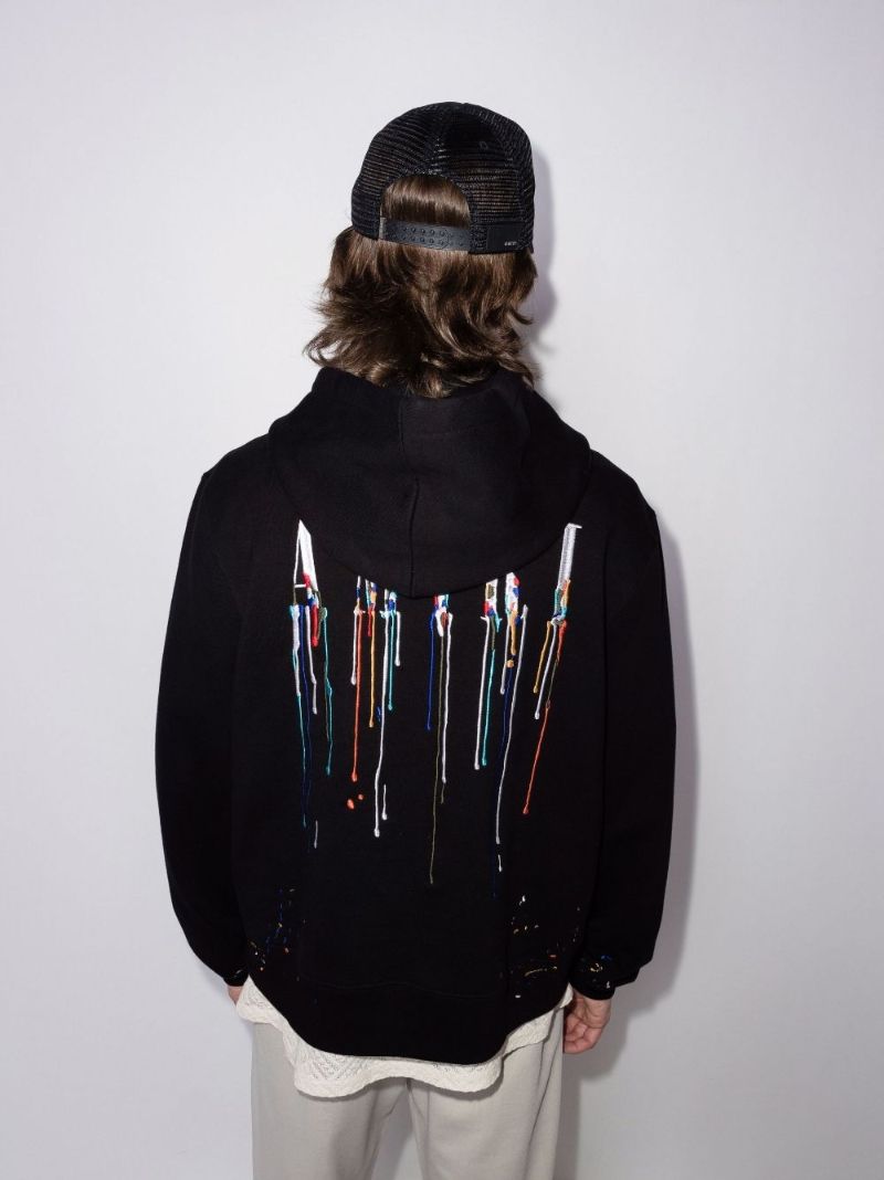 Paint Drip Logo Cotton Hoodie