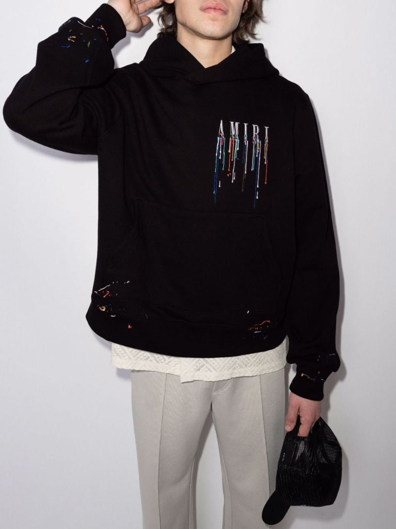 Paint Drip Logo Cotton Hoodie