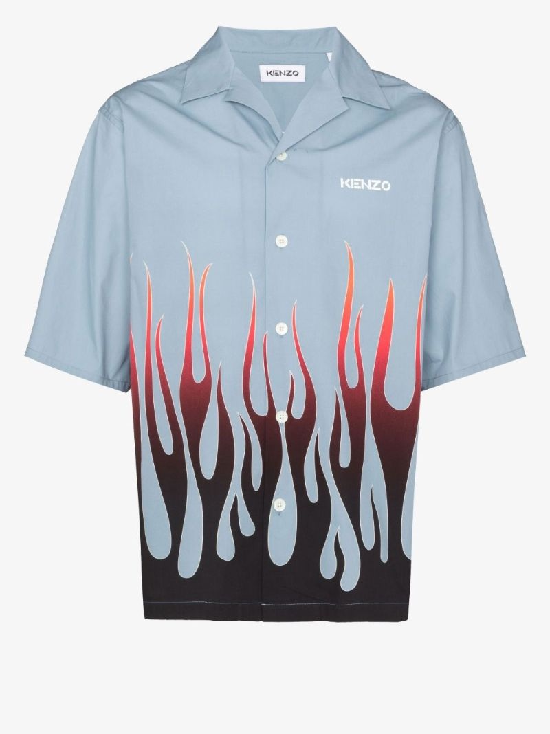 Flame Print Cotton Shirt