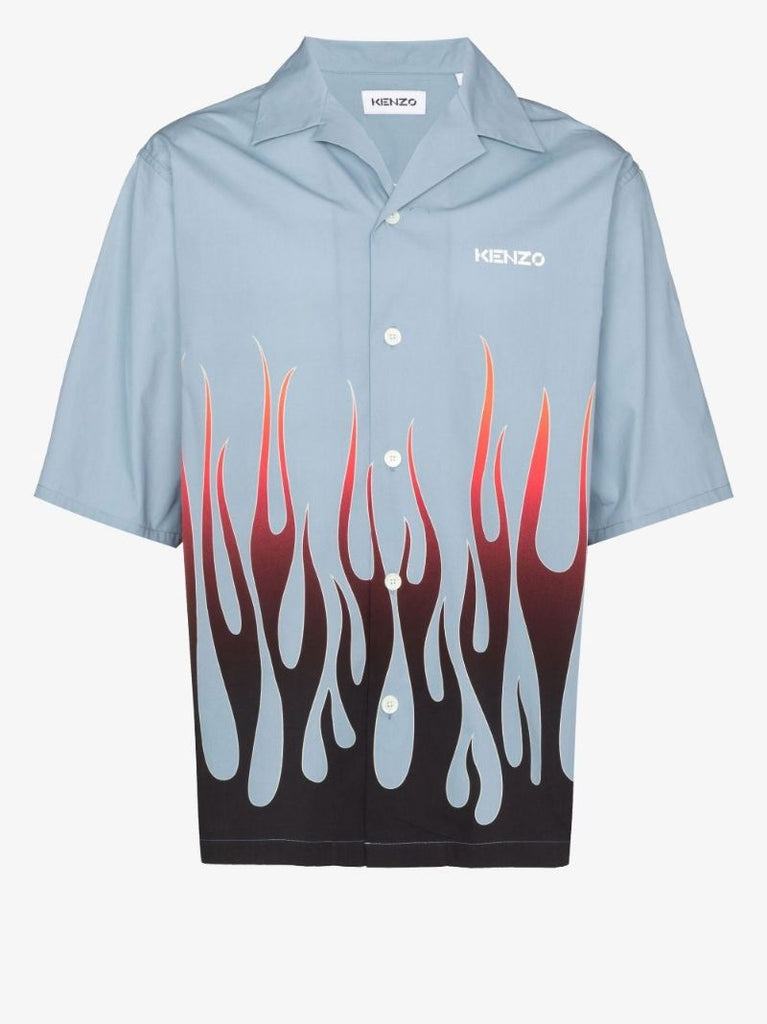 Flame Print Cotton Shirt
