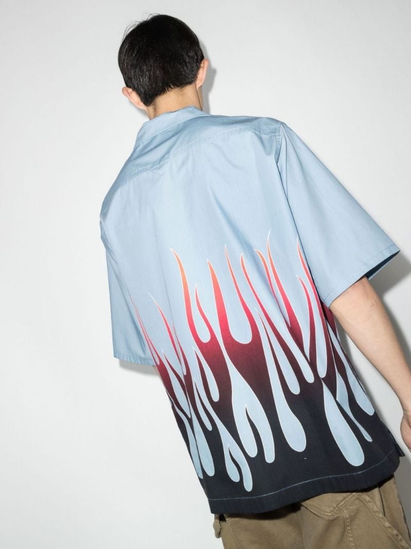 Flame Print Cotton Shirt
