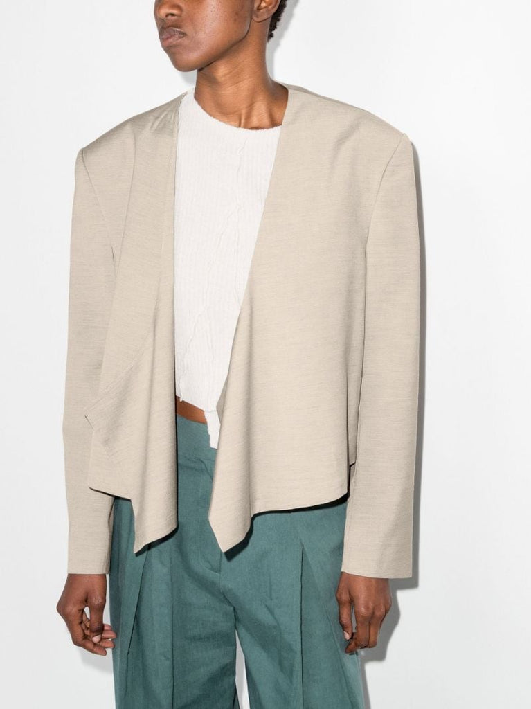 Neutral Curve Neck Blazer