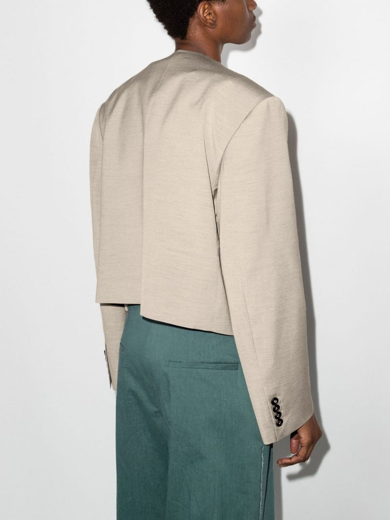 Neutral Curve Neck Blazer