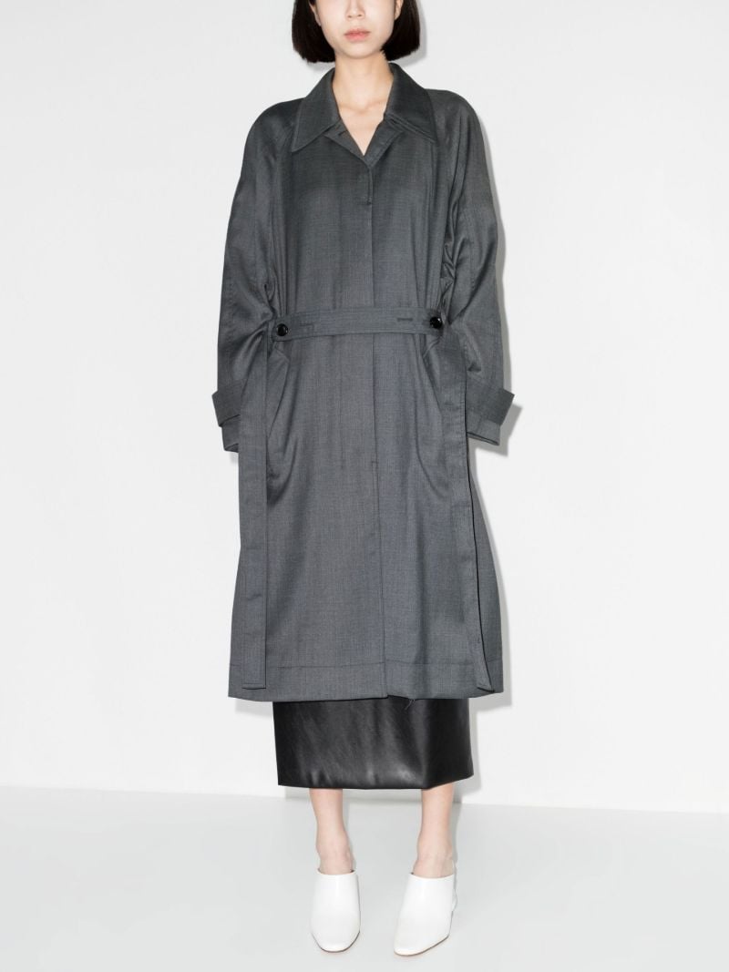 Grey Belted Trench Coat