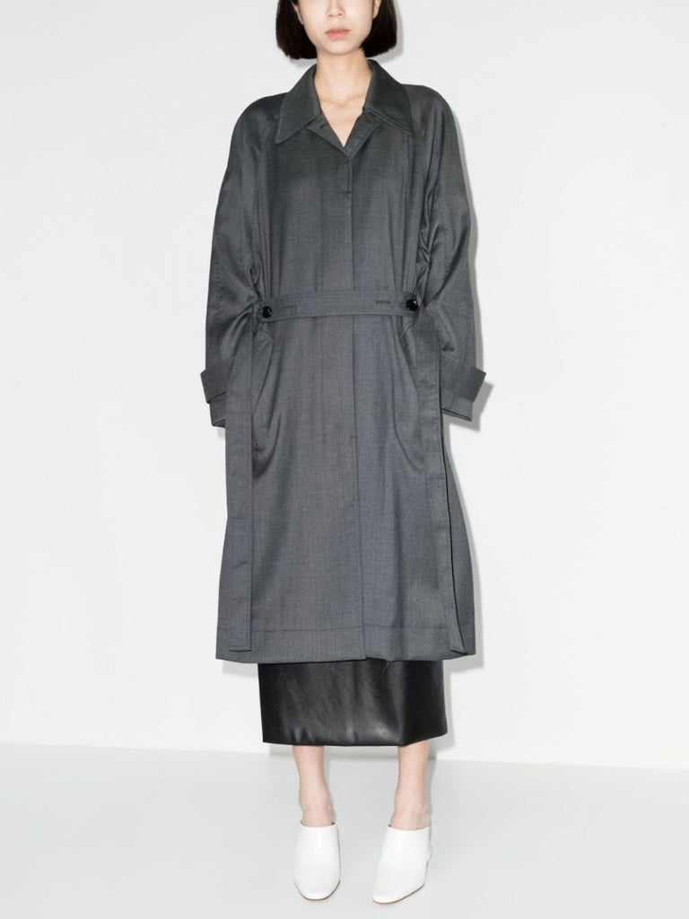 Grey Belted Trench Coat