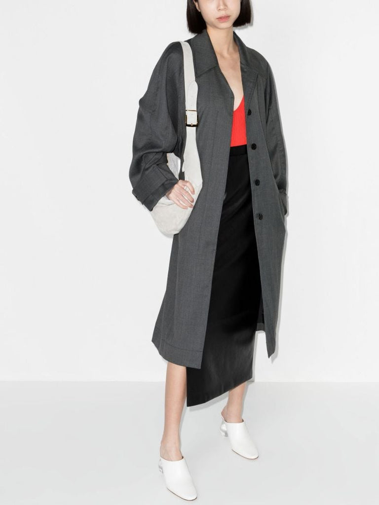 Grey Belted Trench Coat
