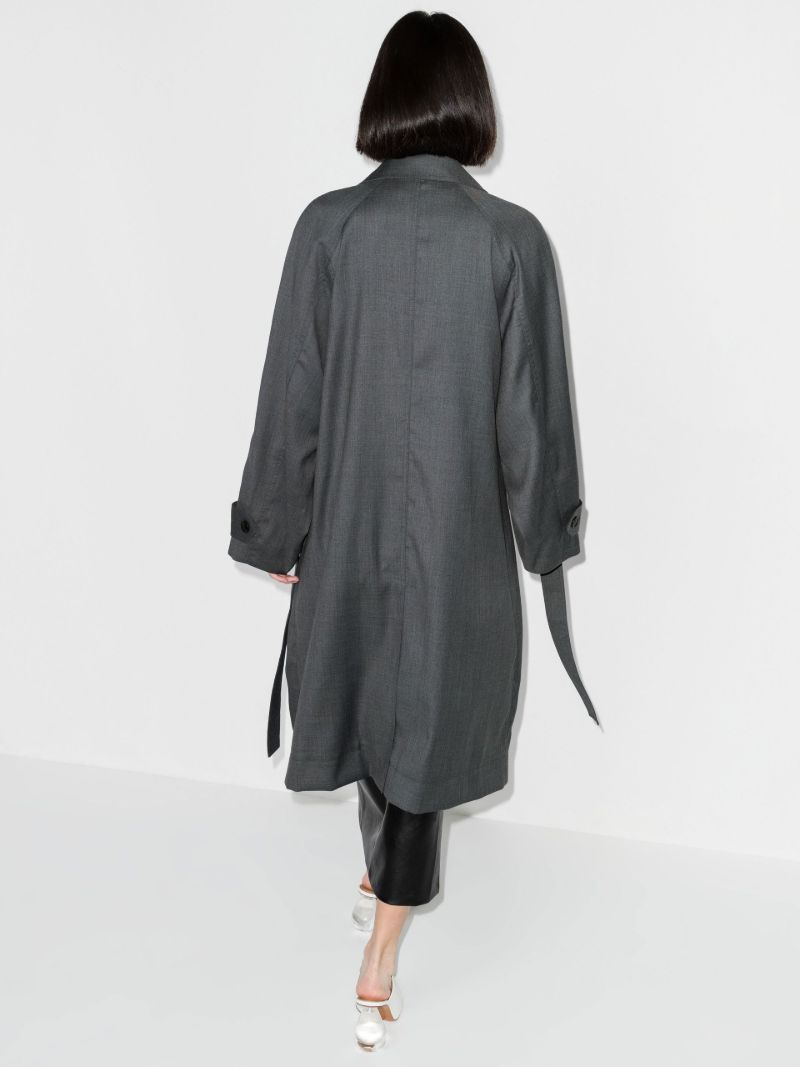 Grey Belted Trench Coat