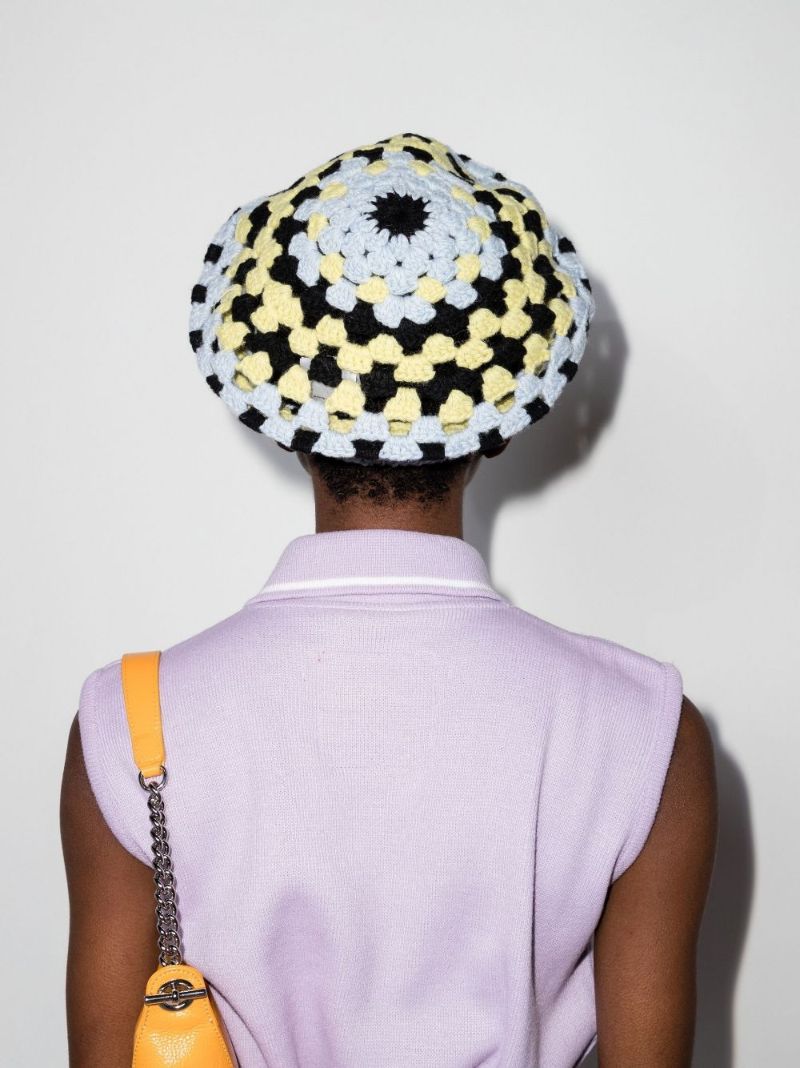 Black Crochet Beret
