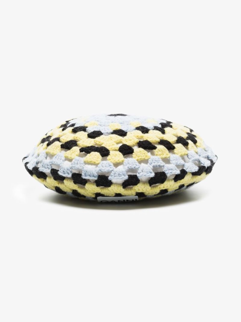 Black Crochet Beret