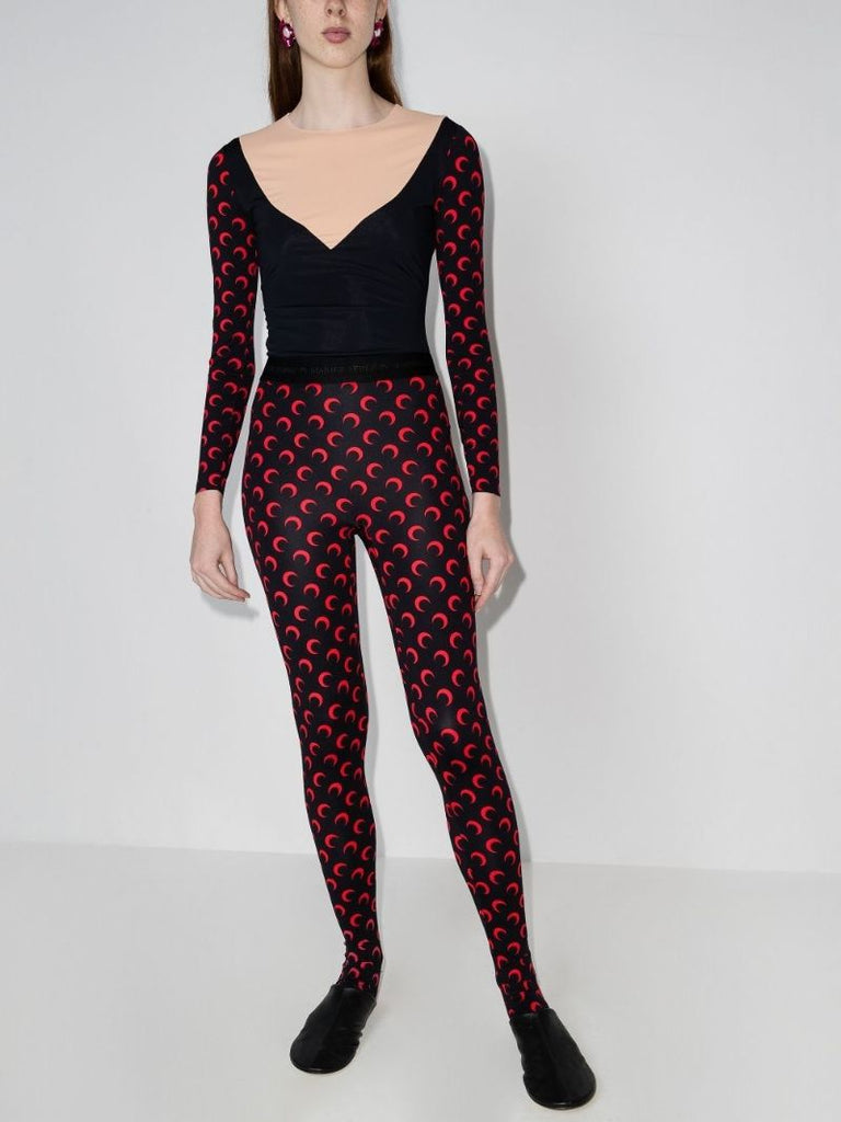 Fuseaux Crescent Moon Print Leggings