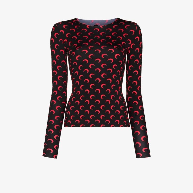Crescent Moon Print Top