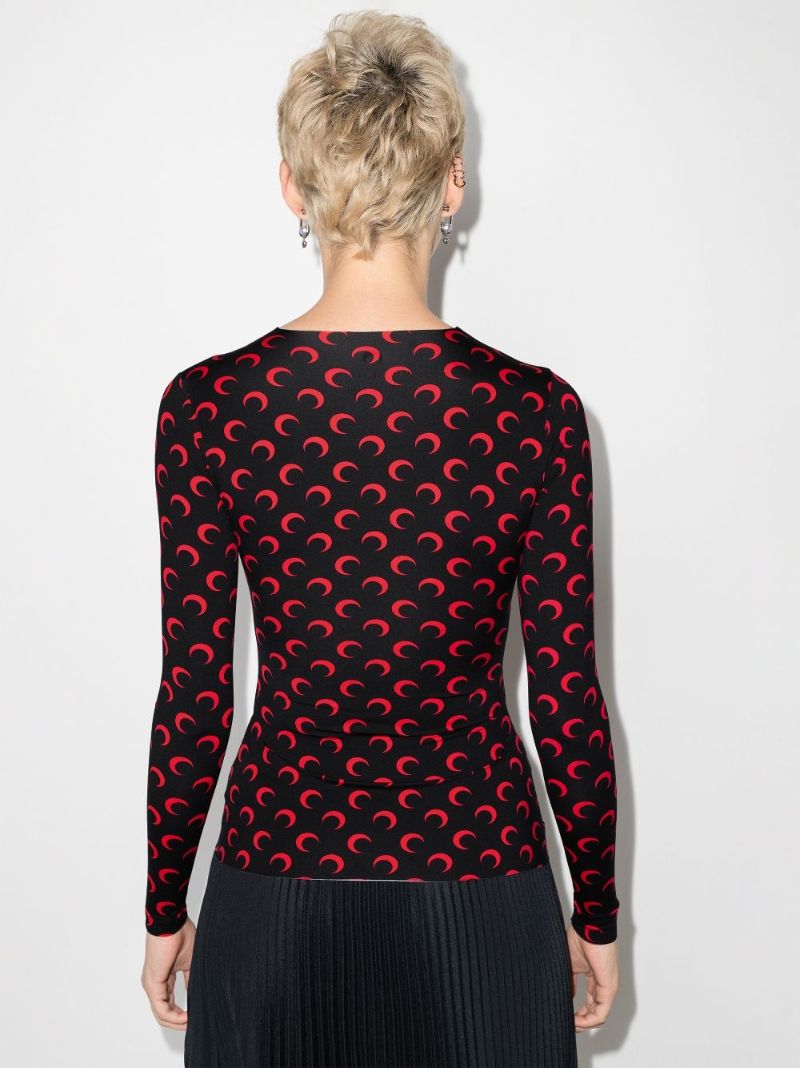 Crescent Moon Print Top