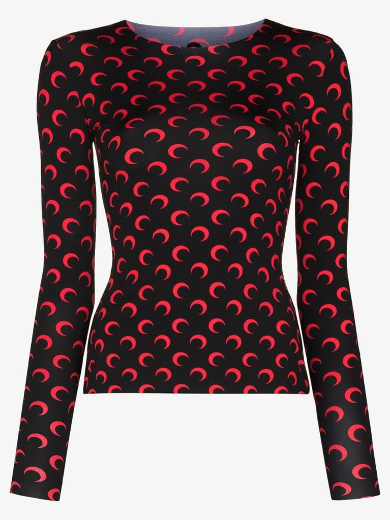 Crescent Moon Print Top