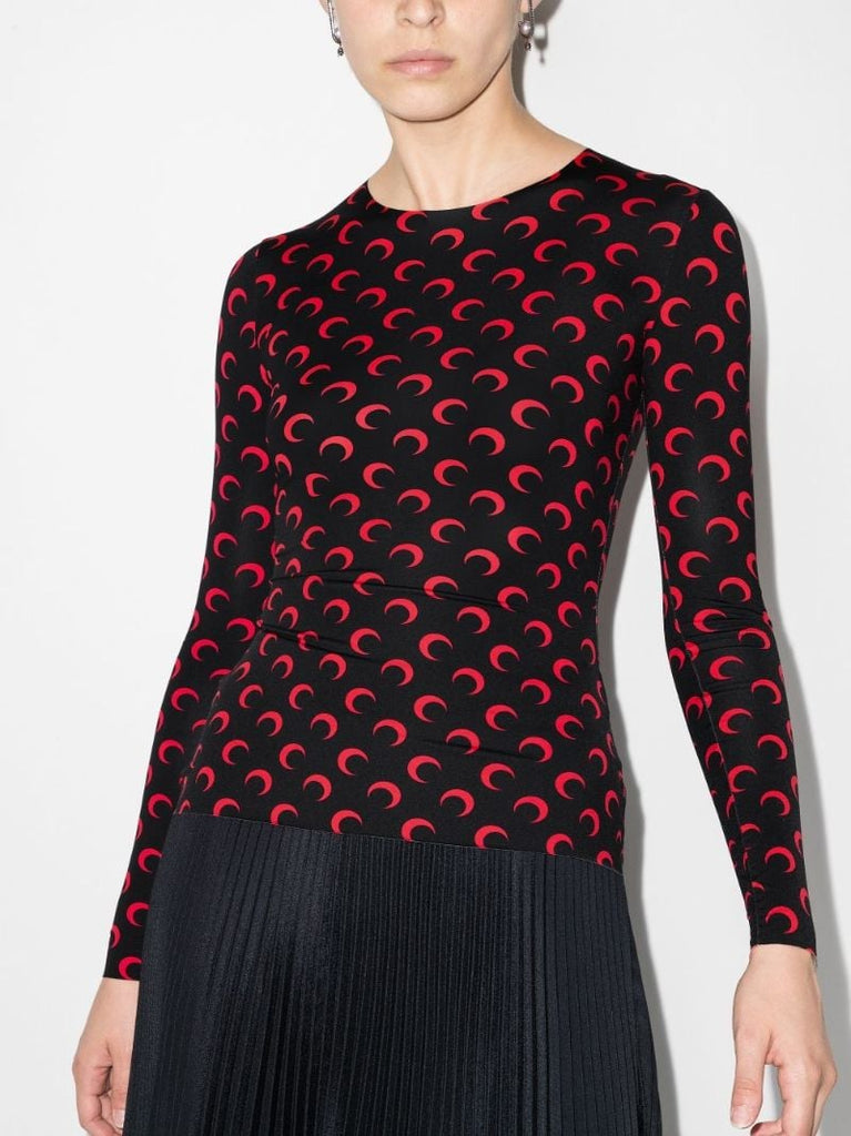 Crescent Moon Print Top