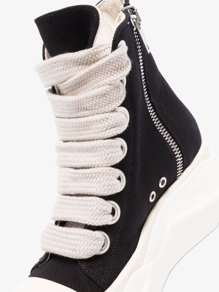 Black Abstract Sole High Top Canvas Sneakers