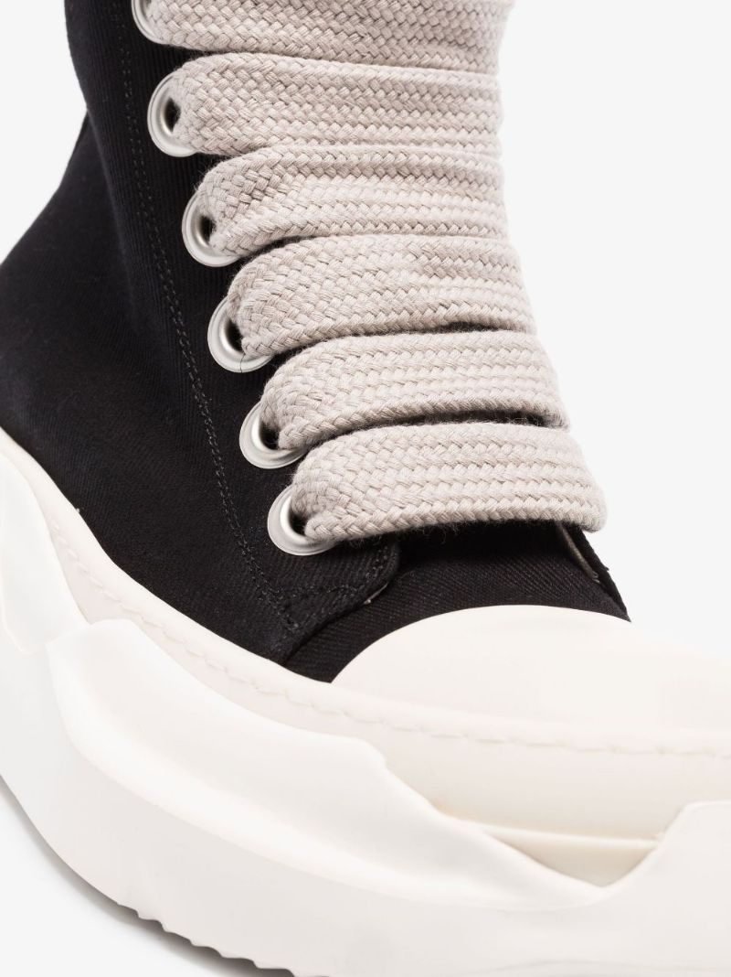 Black Abstract Sole High Top Canvas Sneakers