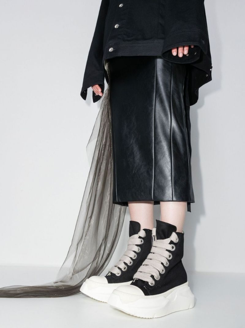 Black Abstract Sole High Top Canvas Sneakers