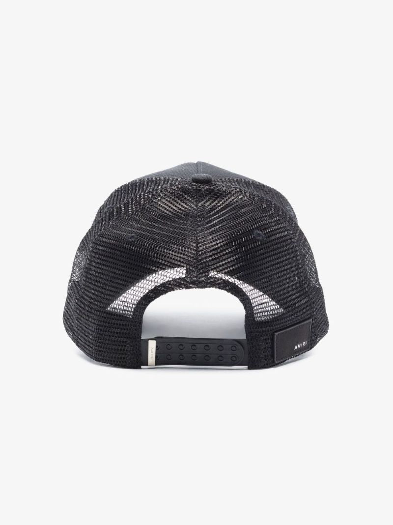 Black Three Star Cotton Trucker Hat