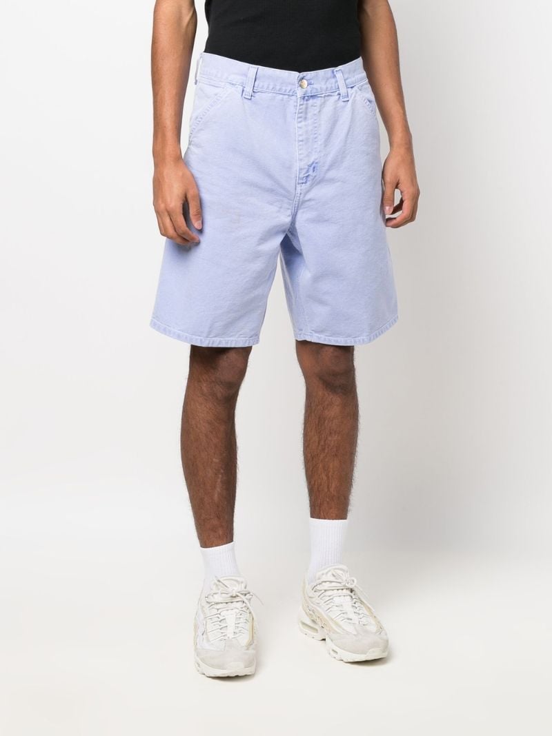 Blue Single Knee Organic Cotton Shorts