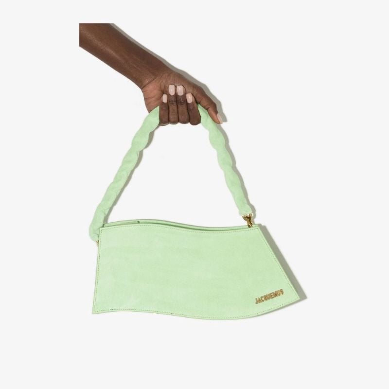 Green La Vague Leather Shoulder Bag
