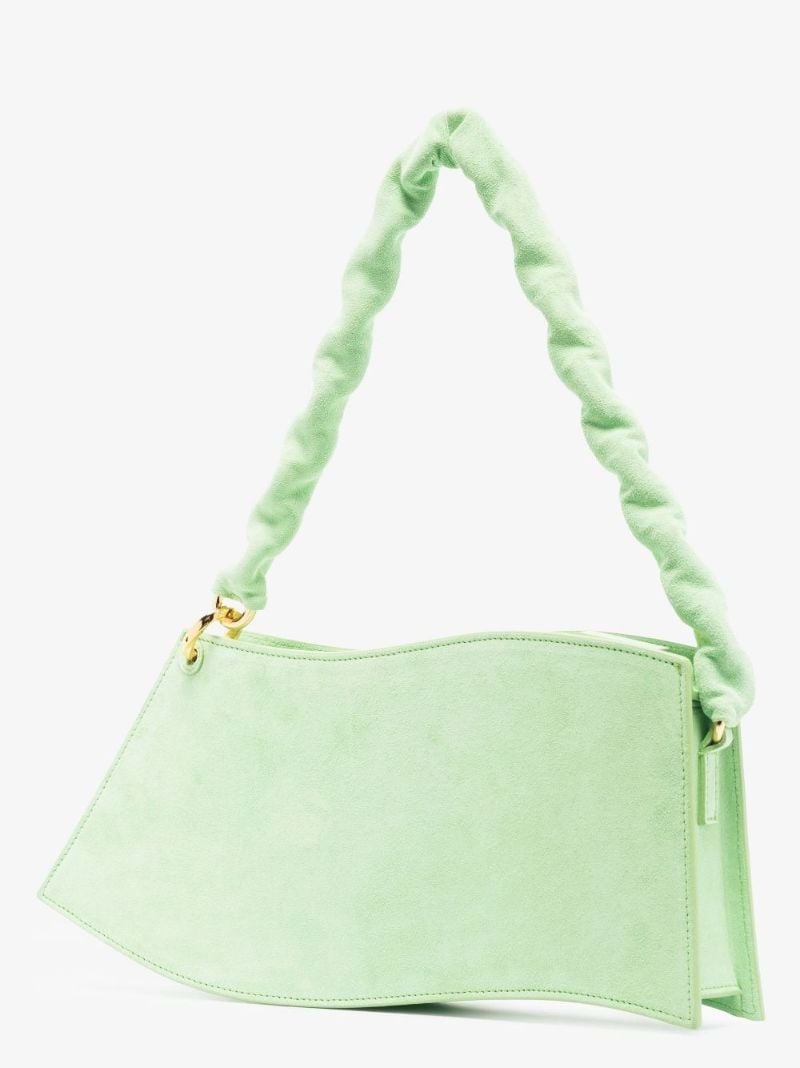 Green La Vague Leather Shoulder Bag