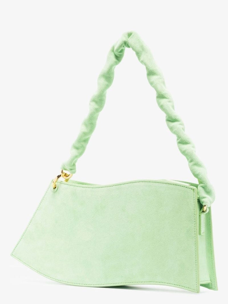 Green La Vague Leather Shoulder Bag