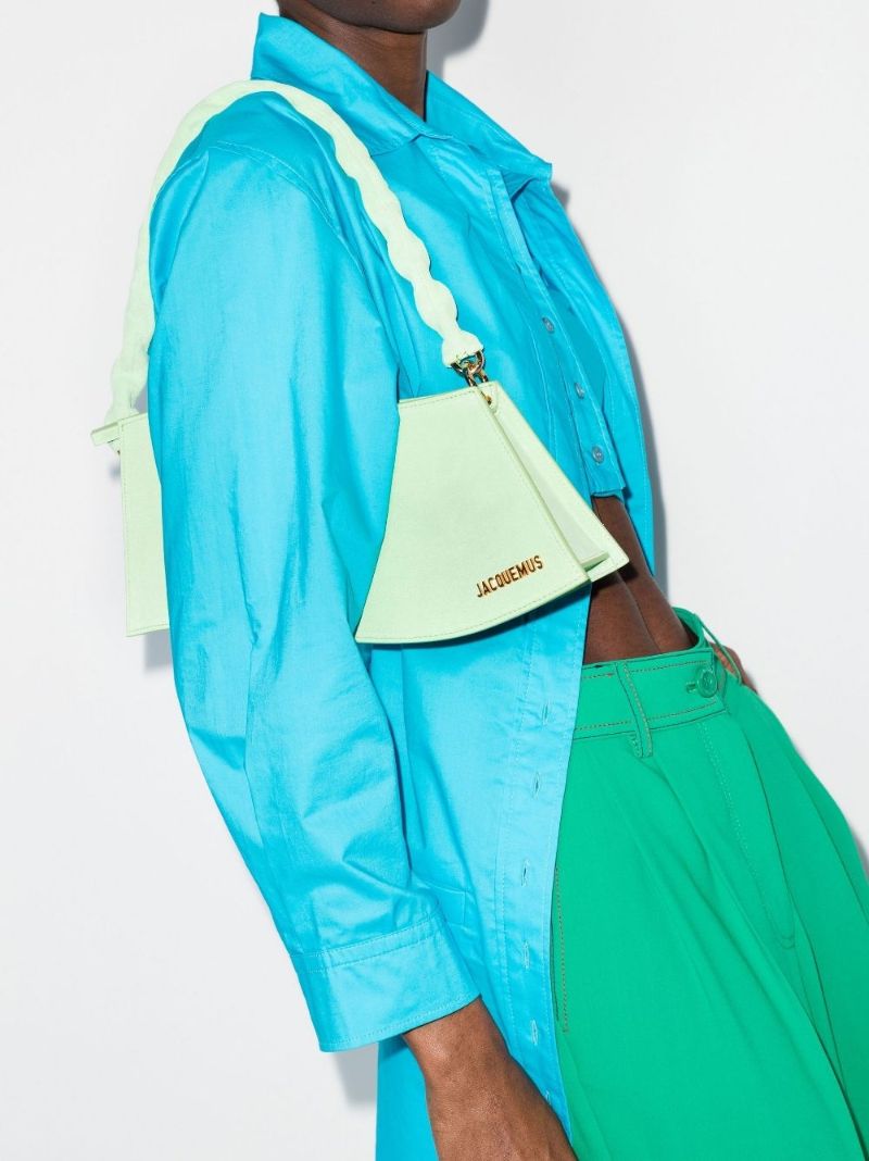 Green La Vague Leather Shoulder Bag