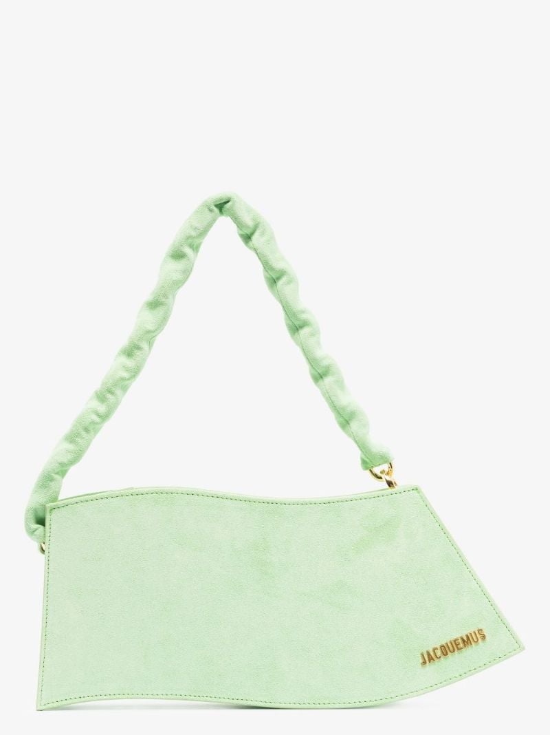 Green La Vague Leather Shoulder Bag