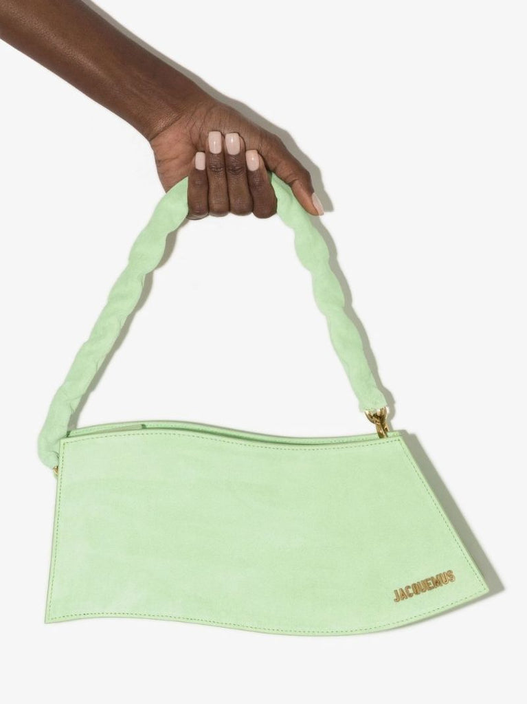 Green La Vague Leather Shoulder Bag