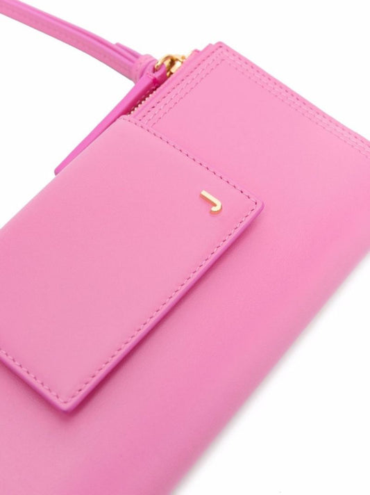 Pink Le Pichoto Leather Chain Wallet