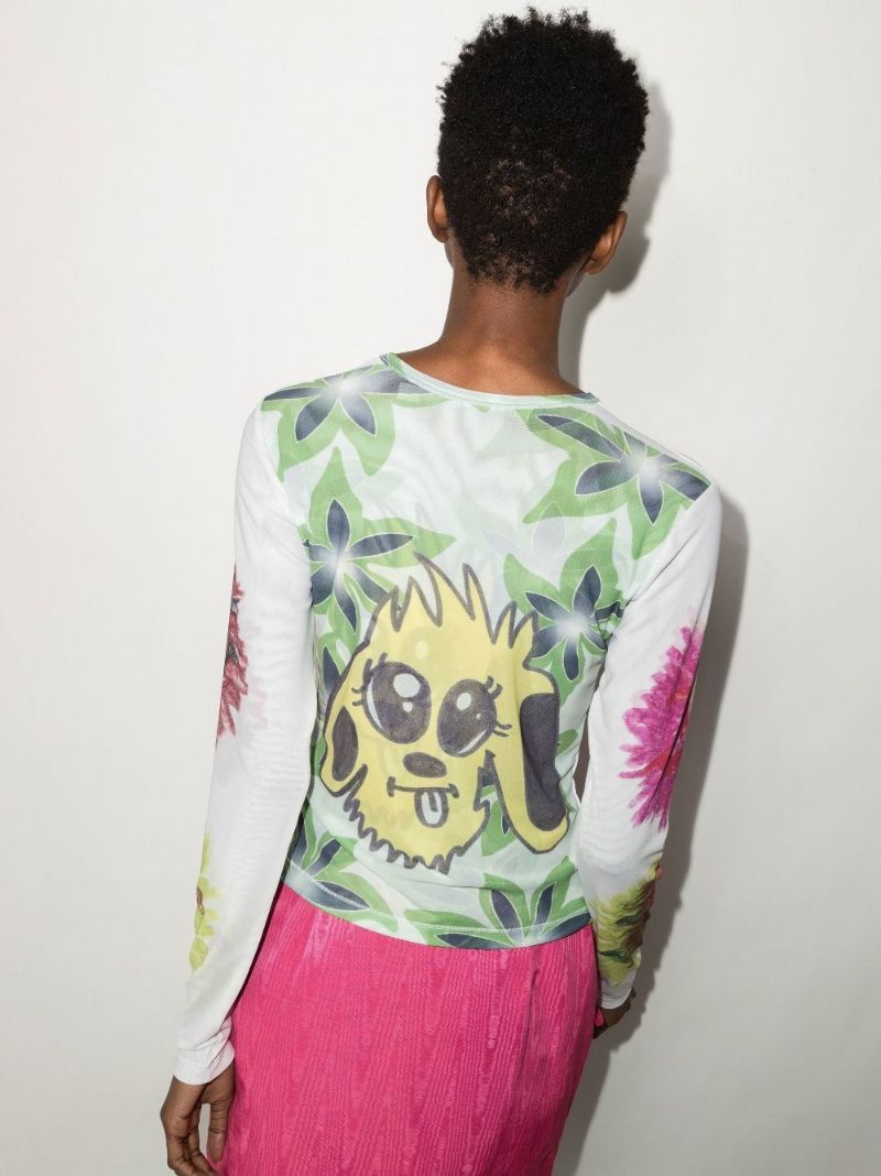 Powermesh Graphic Print Jersey Top