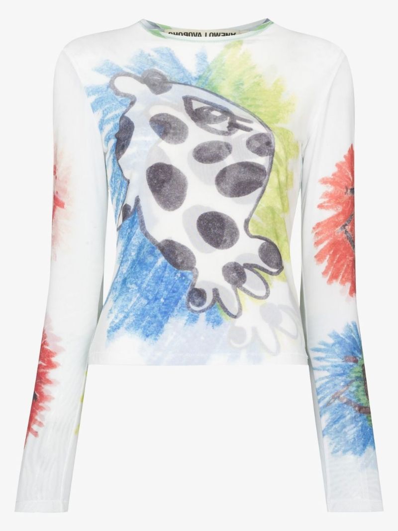 Powermesh Graphic Print Jersey Top